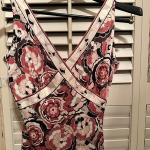 Floral V-Neck Silk Tank